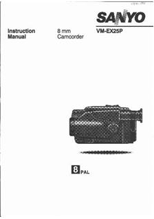 Sanyo VM EX 25 P manual. Camera Instructions.